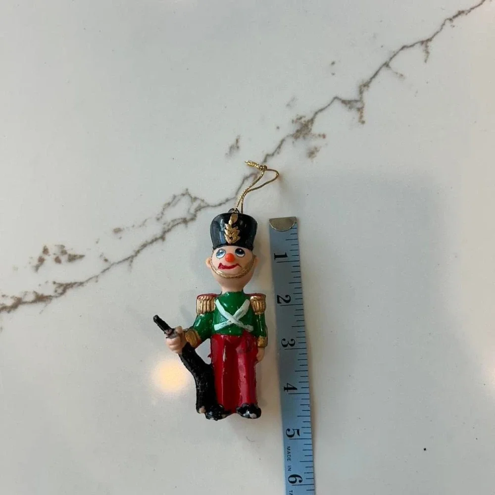 Vintage toy soldier christmas plastic ornaments decor set of 4‎